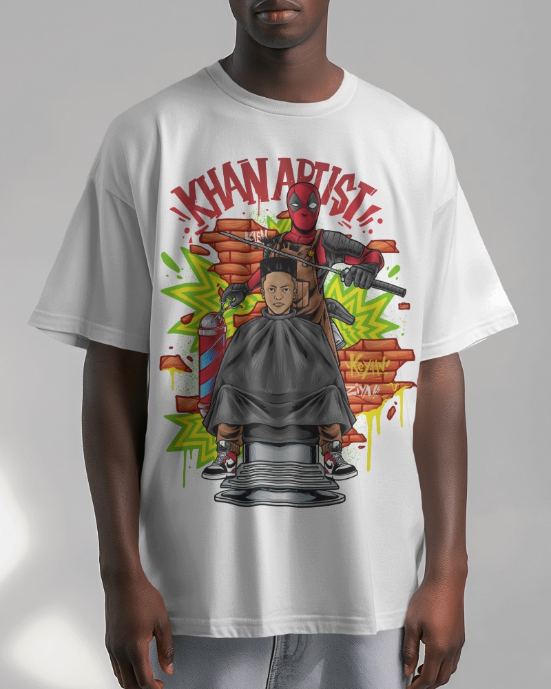Black model wearing-t-shirt mockup lower half